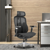 Chaise de bureau ergonomique à dossier lombaire Boss, design intelligent, composants haut de gamme, luxe moderne, base en plastique et aluminium, maille, 3 positions