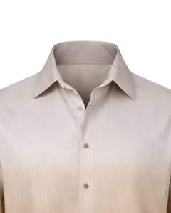 Chemise Formelle Homme Ombrée Beige Clair et Marron en Coton Premium à Manches Longues Boutonnée Style Smart Casual Fournisseur OEM Vente en Gros - Product Image 5