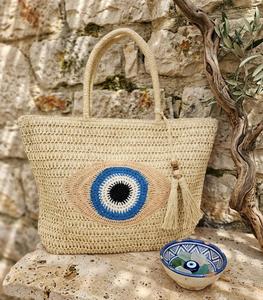 Bolso Tote de Rafia Tejido a Mano de Lujo Personalizado, Bolso de Playa con Borlas y Cuentas de Madera, Bolso de Mano para Mujer, Regalo para el Verano - Product Image 1