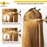 Tang Penghilang Ekstensi Rambut 3 Lubang Profesional Lapisan Emas Pegangan Ergonomis Empuk Alat Penghilang Ikatan Keratin Micro Bead