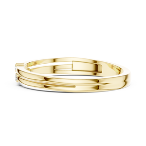 Bague triple diamant en or jaune pour femme, bijoux élégants et minimalistes pour mariage et anniversaire - Product Image 1