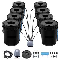 Système hydroponique DWC de 5 gallons, kit de culture en culture profonde avec 8 seaux, pompe, diffuseur d'air, équipement d'irrigation hydroponique, modèle