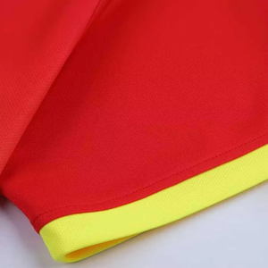 เสื้อฟุตบอลผู้ชายสีแดงเหลืองไล่เฉด แขนสั้น คอวี ระบายเหงื่อได้ดี ผลิตจากโพลีเอสเตอร์ เหมาะสำหรับทุกฤดูกาล ชุดทีมสำหรับผู้ใหญ่ - Product Image 3