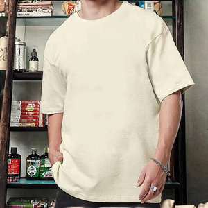 Camiseta de Algodón Blanca de Alta Calidad para Hombre, Estilo Urbano, Hombros Caídos, Personalizable con Logotipo, Tejido Grueso - Product Image 3