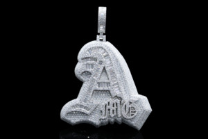 Colgante Hip Hop Unisex para Hombre The Ice Legacy con Cadena de Diamantes, Acero Inoxidable y Plata Tibetana con Imitación de Rodio - Product Image 2