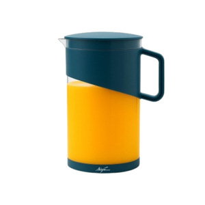 Pichet à eau en plastique coloré avec poignée et couvercle, carafe à jus portable et réutilisable pour la maison, les pique-niques et les repas en plein air, ustensile de service pour boissons - Product Image 1