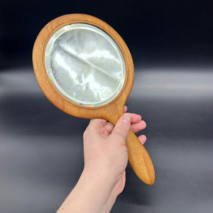 Handmade Wooden Hand <b>Mirror</b> Round Vanity Makeup <b>Mirror</b> Natural Wood Handle Vintage <b>Dressing</b> <b>Mirror</b> Decorative Beauty <b>Mirror</b> Home - Product Image 4