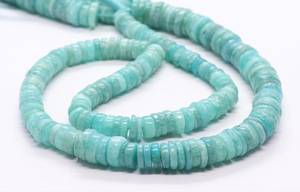 Perles Heishi en Amazonite Naturelle AAA 7-8MM, Perles Heishi en Amazonite de 16 Pouces, Perles Roue en Amazonite pour la Fabrication de Bijoux - Product Image 2