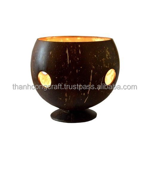 Coconut shell candle holder tealight wedding decoration vintage style home decor/Coconut shell bowls candle holder