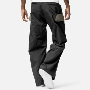 Men's <b>Waterproof</b> Cotton Track Pants Patchwork Elastic Waist Stacked Flare Sweatpants Custom High Quality Casual <b>Trousers</b> - Product Image 6