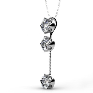 <span class=keywords><strong>Collana</strong></span> a Y con Pendente Lungo Scintillante, Impreziosita con Cristalli <span class=keywords><strong>Swarovski</strong></span>, in Argento Sterling 925, <span class=keywords><strong>Collana</strong></span> Daisini alla Moda per Donna - Product Image 3
