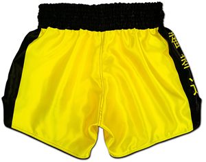Shorts de Muay Thai con logo personalizado, tela satinada, transpirable, ligero, para entrenamiento en el gimnasio, cintura elástica, ropa deportiva para hombres y mujeres - Product Image 2