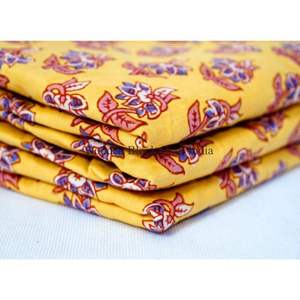 Tela de algodón india estampada a mano, hermosa estampado a mano con bloques de tinta por Robe Cotton Textile Fabrics, tela de algodón estampada para ropa de mujer. - Product Image 2