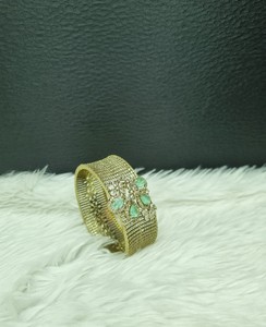 Handcrafted Flower Designer Micro Pave American Diamond Work <b>Bracelets</b> <b>For</b> <b>Women</b> Traditional Ethnic Wedding <b>Bracelets</b> Wholesaler - Product Image 5