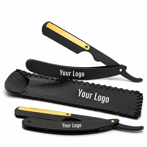 Fabricant de rasoirs droits personnalisés pour hommes avec étui en cuir, logo personnalisé, design couleur, rasoir de barbier professionnel - Product Image 3
