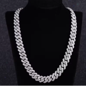 Cadena Cubana de Plata de Ley 925 con Diamantes Cultivados en Laboratorio, Certificación IGI, 6MM - 16MM, 14-30 Pulgadas, Estilo Hip Hop, Cadena Cubana con Incrustaciones de Diamantes para Hombre - Product Image 5