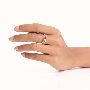 Anillo de diamantes cultivados en laboratorio Luxury Infinity Link para mujer en oro de 10K, 14K, 18K y plata 925, 935. Joyería fina de diseñador. - Product Image 4