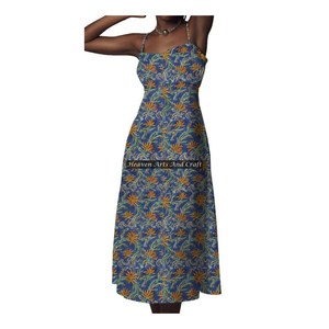 Nouvelle Robe sans Manches à Bretelles Fines, Imprimée à la Main au Bloc, Style Streetwear, Confectionnée sur Mesure, pour la Revente aux Clients de Boutiques - Product Image 5