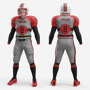Uniformes de football américain avec impression par transfert thermique, respirants, grandes tailles, panneaux ventilés pour équipes universitaires adultes - Product Image 1