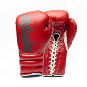 Gants de boxe d'entraînement unisexes personnalisables rouges 8oz 10oz 12oz 16oz en cuir de vachette imperméable à lacets - Product Image 4