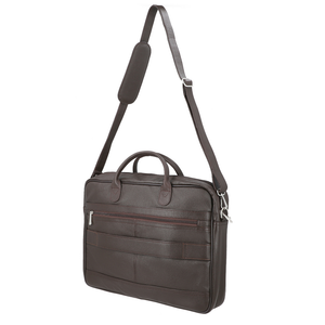 Customized Full Grain Genuine Leather Laptop <b>Briefcase</b> Travel Messenger Bag with Adjustable Shoulder Strap - Product Image 4