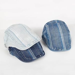 Gorra de Béisbol Unisex de Mezclilla de 5 Paneles, a Rayas, de Algodón Lavado, Informal, para Primavera/Verano, Ajustada, para Adultos - Product Image 5