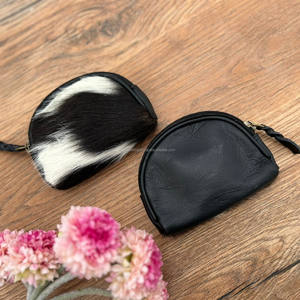 Nuevo monedero personalizado con cremallera y forma ovalada, monedero pequeño de alta calidad de cuero de vaca genuino, monedero para mujer - Product Image 5