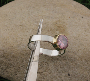 Natural Pink <b>Quartz</b> 925 Sterling Silver <b>Ring</b> Handmade Women's Wedding <b>Ring</b> Custom Gemstone Jewelry with Bezel Setting - Product Image 3
