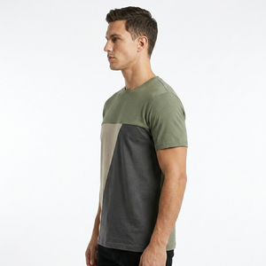 Camiseta de Hombre al por Mayor, Estilo Block Panel, Mezcla de Algodón de Alta Calidad, Informal, Personalizable, Fábrica de Ropa Sialkot - Product Image 3