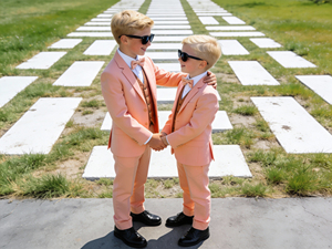 Ensemble de costume 3 pièces en tweed vert pour garçons, avec blazer, gilet et pantalon – Tenue de cérémonie pour enfants pour mariage et fête - Product Image 3