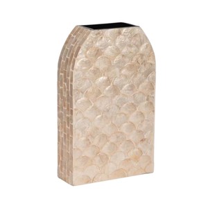 Custom Pattern Mother of Pearl Mosaic <b>Ceramic</b> <b>Vase</b> Elegant Pearlized Flower Holder for Office - Product Image 1