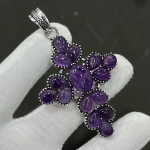 Colgante de Cruz de Plata de Ley con Amatista Púrpura, Joyería Artesanal de Alta Calidad con Piedras Preciosas, Regalo para Mujer para Ocasiones Especiales - Product Image 6