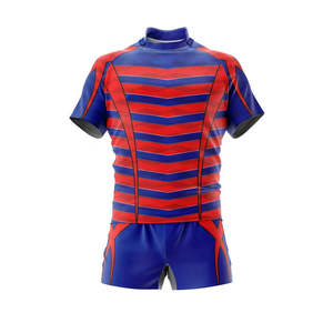 Tenues de rugby personnalisables en polyester pur à 100 %, imprimées par sublimation, avec logo, respirantes, séchage rapide, service OEM, faible MOQ - Product Image 5