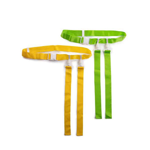 Conjunto de Correas de Cintura Personalizadas Unisex, Transpirables, Estampadas, Tallas Grandes, con Logotipo Frontal, Cierre de Hebilla de Color Sólido, Correas Amarillas y Verdes - Product Image 1