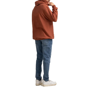 Sudadera con Capucha para Hombre, Color Marrón Sólido, de Algodón y Poliéster, con Bolsillo Canguro, Capucha con Cordón Ajustable, Estilo Casual para Invierno, Teñido Liso - Product Image 3