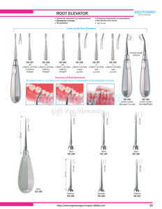เครื่องมือทันตกรรม รูทเอลิเวเตอร์ พร้อมด้ามจับปรับได้ตามหลักกายวิภาค มีรูปทรงและดีไซน์ที่แตกต่างกัน - Product Image 3