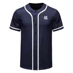 เสื้อเบสบอลสีดำแบบกำหนดเองพร้อมแถบสีขาว ปิดด้วยกระดุม ชุดทีม เสื้อกีฬา-ขายส่ง OEM - Product Image 3