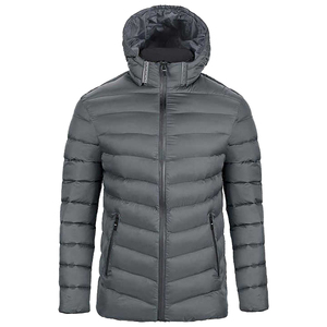Custom Logo Wholesale Plus Size Light Warm Black Winter Filled Puffer Polyester Parkas Outerwear Gear <b>Men</b> Windproof Eco-Friendly - Product Image 2