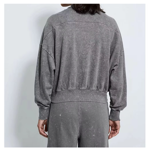 Conjunto de Sudadera con Capucha y Pantalones Deportivos de Algodón Lavado al Ácido, Estilo Vintage, Personalizado, al por Mayor, para Mujer, de Alta Calidad - Product Image 6