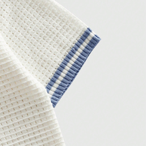 Camisa Polo de Punto Vintage para Hombre, Bordado Floral, Malla Texturizada, Manga Corta, Abotonada, Estilo Casual Urbano - Product Image 6