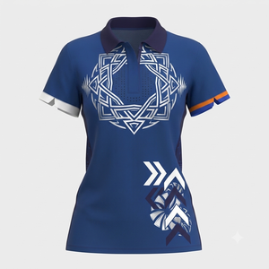 Camisetas Polo para Mujer al por Mayor, Manga Corta, Transpirables, Estilo Urbano, Más Vendidas, Estampadas, Tejido de Punto Técnico - Product Image 4