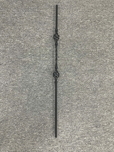 Balaustre de escalera de hierro forjado negro satinado con doble cesta, fabricado con hierro resistente para una durabilidad prolongada y fiable. - Product Image 3