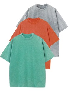 Camisetas Personalizadas para Hombre, Lavado Ácido, Frente Liso, 100% Algodón, Calidad Premium, Talla Grande, Transpirables, Manga Corta, Fáciles de Usar, Ligeras - Product Image 1