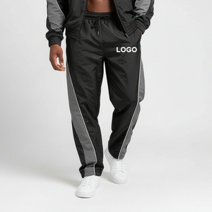 Pantalon de survêtement coupe ample en nylon pour homme, avec taille élastique et cordon de serrage, jambe droite, idéal pour le sport et les loisirs - Product Image 4