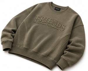 Sweat-shirt à col rond personnalisé pour homme, coupe ample, décontracté, tricoté, 100 % coton, motif lettres, idéal pour l'automne - Product Image 2