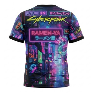 T-shirt Personalizzata con Stampa 3D in Sublimazione, 100% Cotone Lavorato a Maglia, Traspirante e ad Asciugatura Rapida, Estetica Cyberpunk Vibrante, Streetwear Neo-Tokyo - Product Image 2