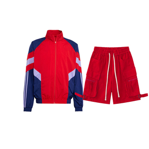 ชุดเซ็ตเสื้อแจ็คเก็ตมีฮู้ดกันลมน้ำหนักเบาผ้าไนลอนแบบ unisex พร้อมกางเกงขาสั้น มีเชือกผูกเอว สีพื้น เรียบง่าย สวมใส่สบาย เหมาะสำหรับกิจกรรมกลางแจ้งในฤดูหนาว ดีไซน์ 2 in 1 กันน้ำ - Product Image 5
