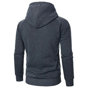 เสื้อฮู้ดผู้ชายถักนิตติ้งผ้าฝ้าย 100% ปี 2026 ขายส่ง สีพื้น ระบายอากาศได้ดี ออกแบบโลโก้ได้ตามต้องการ - Product Image 5