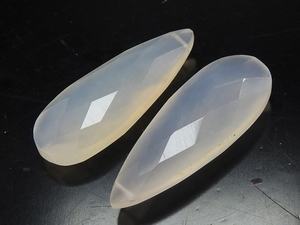 New Arrival White Chalcedony Teardrop Earring Pair Handmade Loose <b>Stone</b> <b>Beads</b> 30X10MM Wholesale Price - Product Image 3