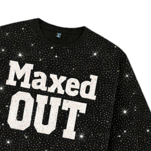 T-shirt oversize noir à motif lettres en strass, style streetwear, coupe ample, manches courtes, tissu épais, style luxe, pour hommes, OEM - Product Image 2